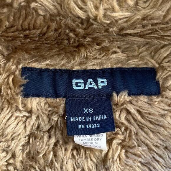 Gap Y2K Vintage Blue Denim Vest Size XS Faux Fur Lined Button Front Collared - Picture 4 of 8